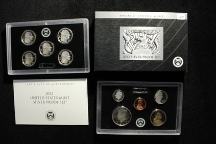 (10 coins) 2022 United States Mint Silver Proof Set  OGP