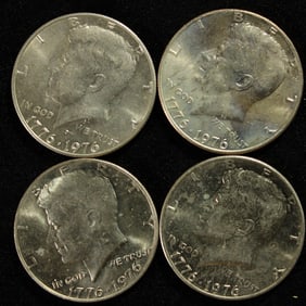 2-1976P, 2-1976D Bicentennial Kennedy Half Dollars