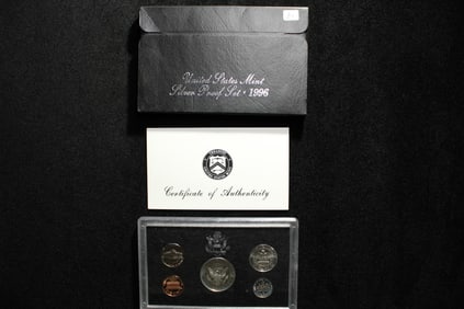 ( 5 Coins) 1996 S  United States Mint Silver Proof Set OGP