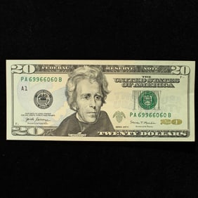 2017A $20 F.R Tri Note, PA69966060B Boston