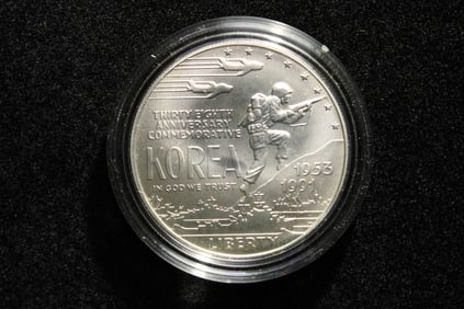 1991 D UNC Korean War Memorial Silver Dollar OGP