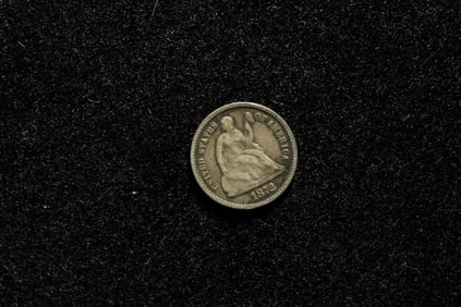 1872 Seated Liberty Half Dime. Vintage Type Coin.