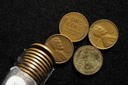 Roll of 1945 Lincoln Wheat Cents