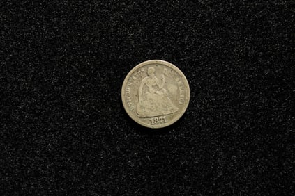 1871 Seated Liberty Half Dime. Vintage Type Coin.
