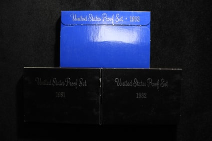 (3 Sets) 1981 S, 1982 S, 1983 S United States Proof Sets  OGP