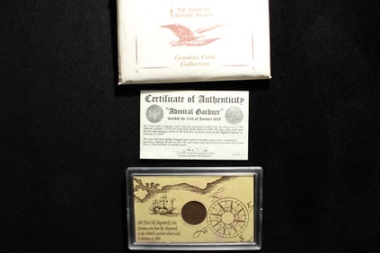 1808 East India Company "Cash" Coin From The "Admiral Gardner" Shipwreck With COA.