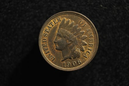 1906 Red-Brown Uncirculated Indian Head Cent.  4 Diamonds.
