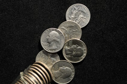 Roll of 40 1976P Bicentennial Washington Quarters. UNC