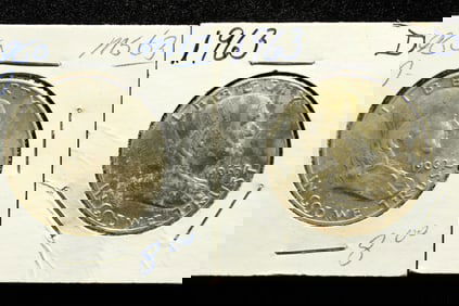 (2 coins) 1960 D and 1963 D Franklin Half Dollars