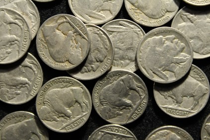 Roll Of 40 Mixed Date Buffalo Nickels.