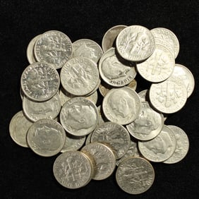 38 Clad Roosevelt Dimes w/First Federal Savings and Loan Dime Saver