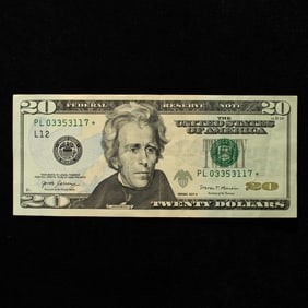 2017A $20 FR Star Replacement Note. PL 03353117* San Francisco