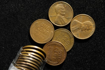 Roll of 1950D Lincoln Wheat Cents