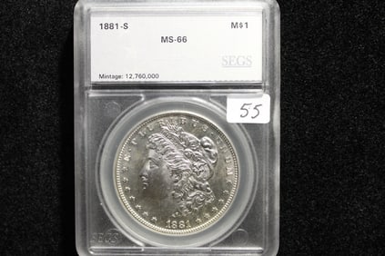 1881 S Morgan Silver Dollar MS66 by SEGS