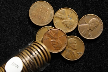 Roll of 1955D Lincoln Wheat Cents