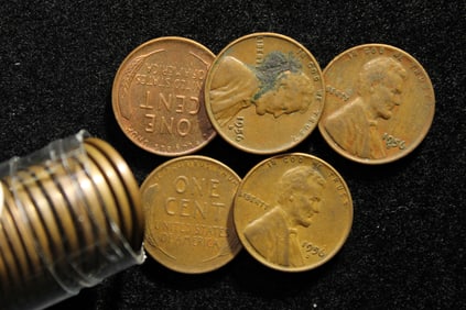 Roll of 1956D Lincoln Wheat Cents