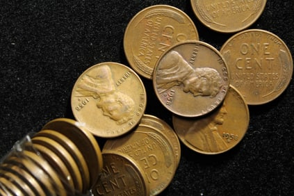 Roll of 1958D Lincoln Wheat Cents