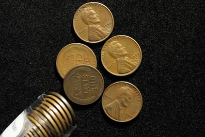 Roll of 1950S Lincoln Wheat Cents