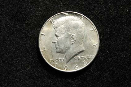 1966 Kennedy Half Dollar. 40% Silver. UNC