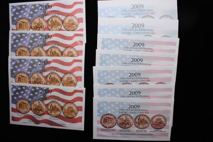 (88 coins)  2009 Lincoln Bi Centennial Cent Sets P&D 8 Coins Per envelope 11 Sets