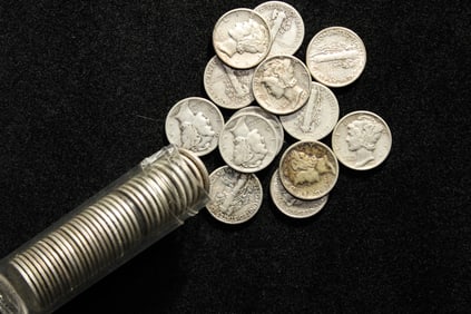 (Roll of 50) Circulated Mercury Dimes