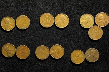 (35) 1942 P,D,S (58) 1944 P,D,S Lincoln Wheat Cents