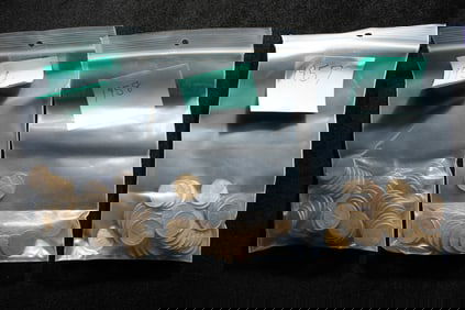 (66) 1956, (48) 1957, (25) 1958 Lincoln Wheat Cents