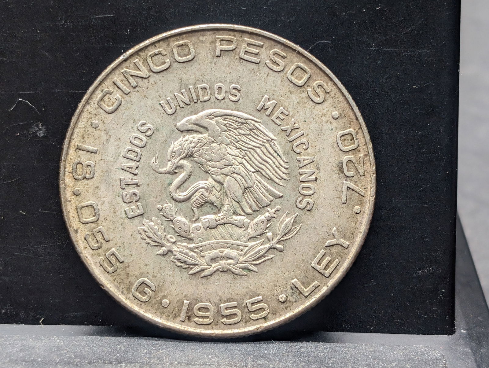 1955 Mexico 5 Peso Silver Coin (1 of 2)