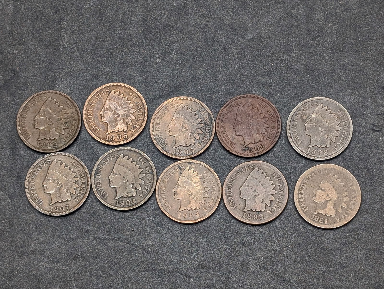 (10) Assorted Indian Head Cents (1 of 5)