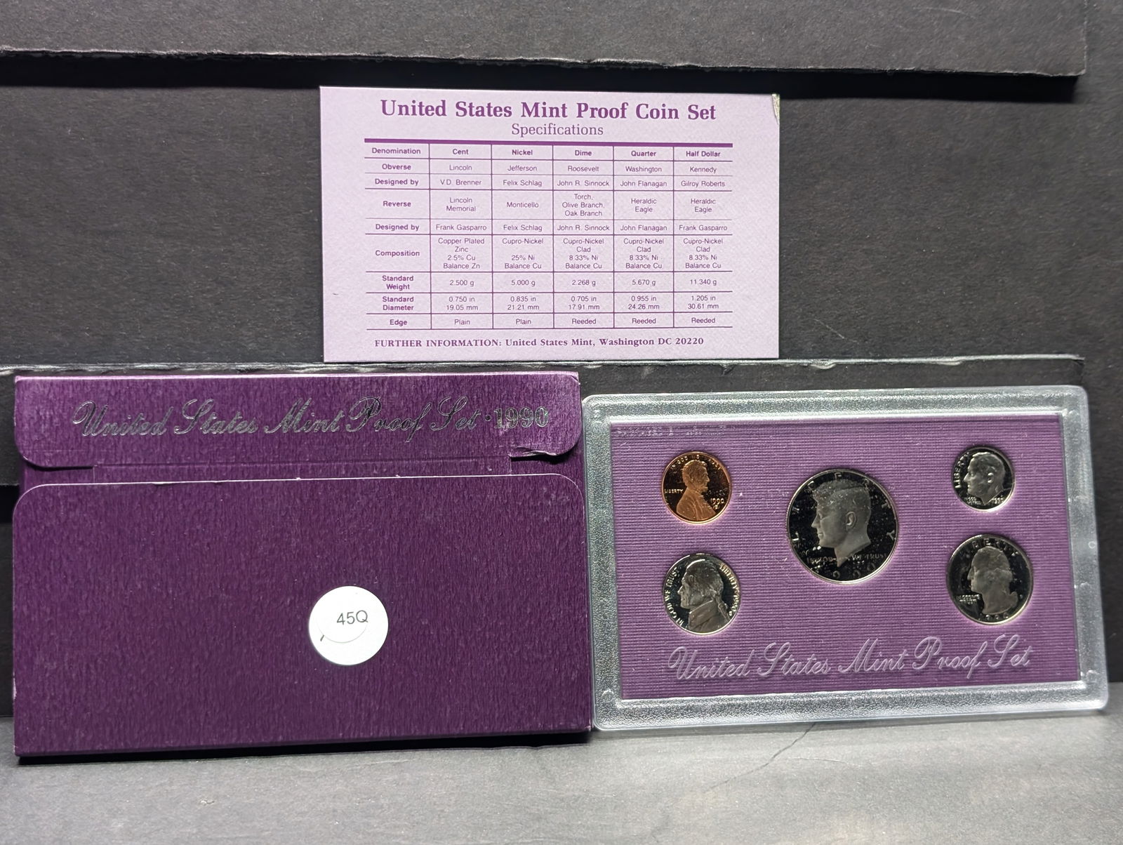 1990-S U.S. Proof Set 5 Coins (1 of 4)