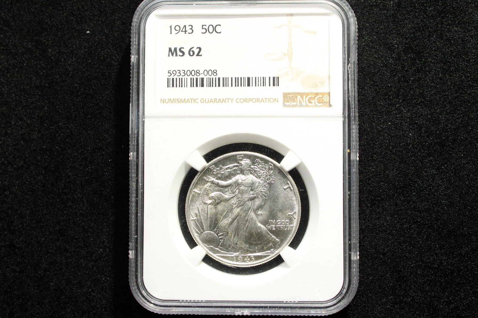 1943 Walking Liberty Half MS 62 By NGC (1 of 3)