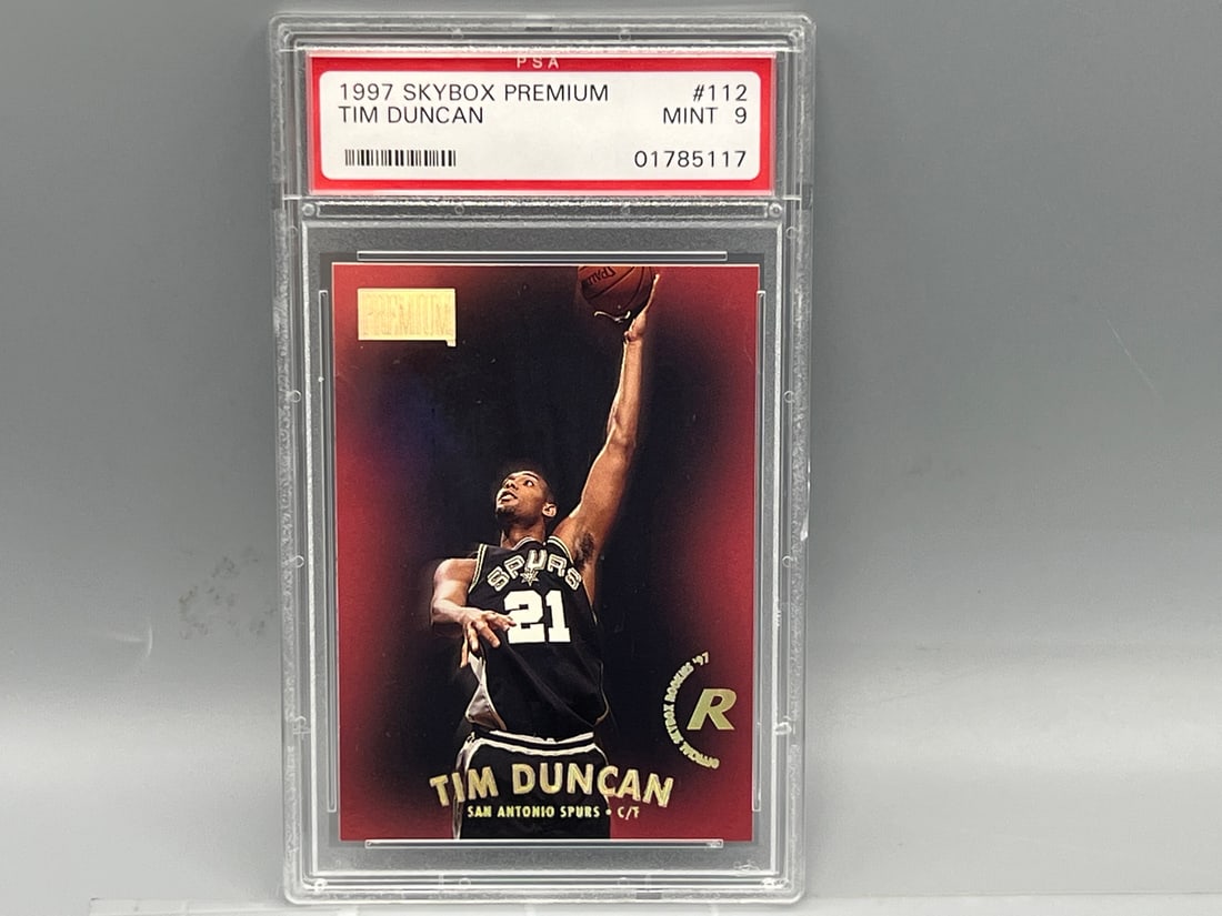 1997 Skybox Premium Tim Duncan RC #112 PSA Mint 9 (1 of 2)