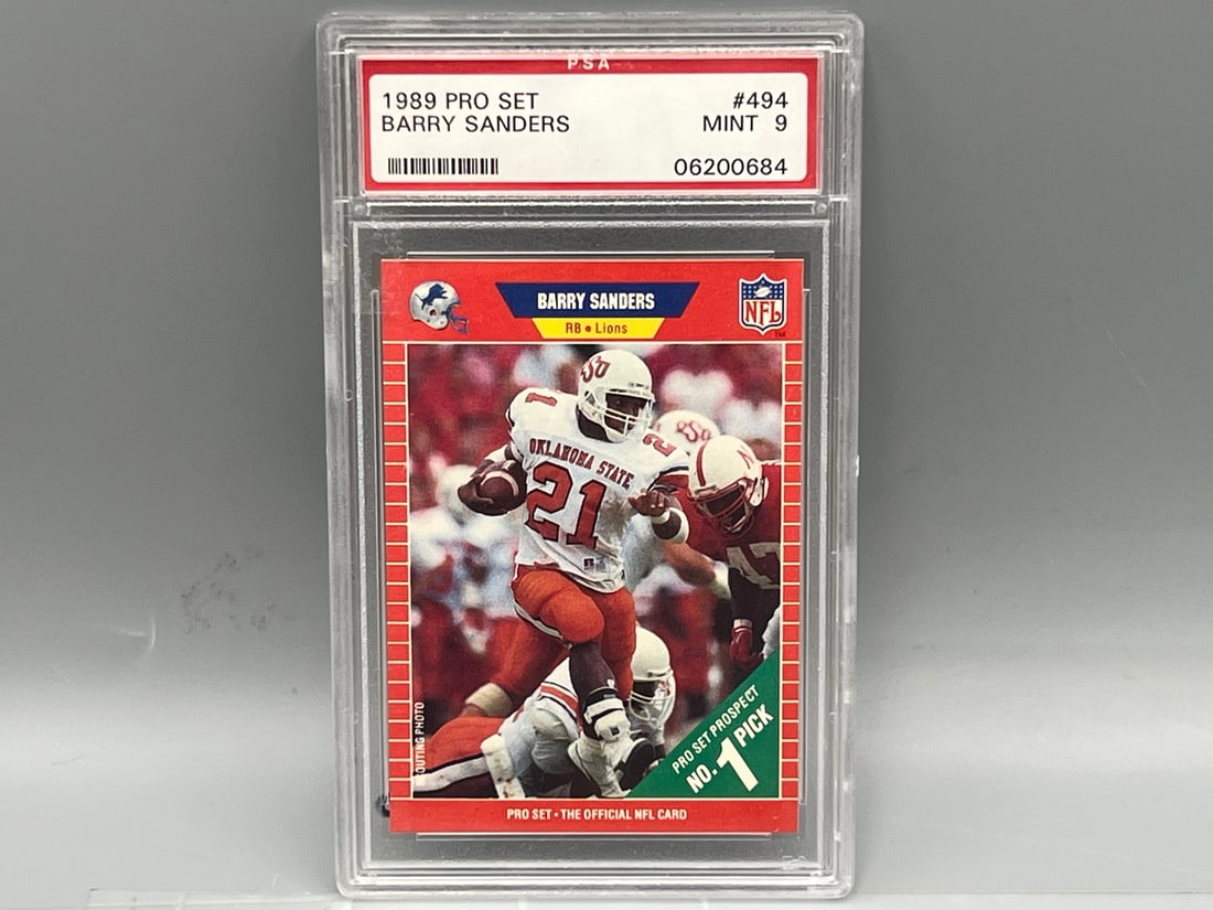 1989 Pro Set Barry Sanders RC #494 PSA Mint 9 (1 of 2)