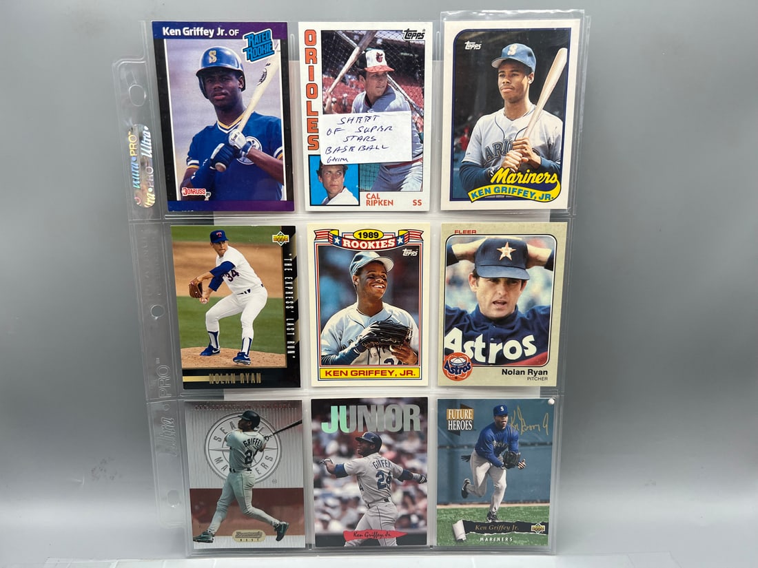 Lot of (9) Assorted Baseball Star Player Cards W/ 2 Ken Griffey Jr. RCs  - Ken Griffey Jr, Cal (1 of 2)