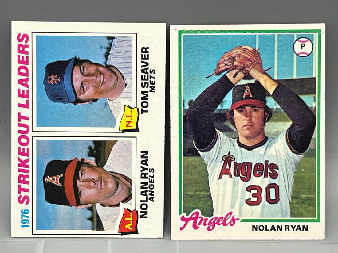 1977 Topps Strikeout Leaders Nolan Ryan/Tom Seaver #6 & 1978 Topps Nolan Ryan #400 (1 of 2)