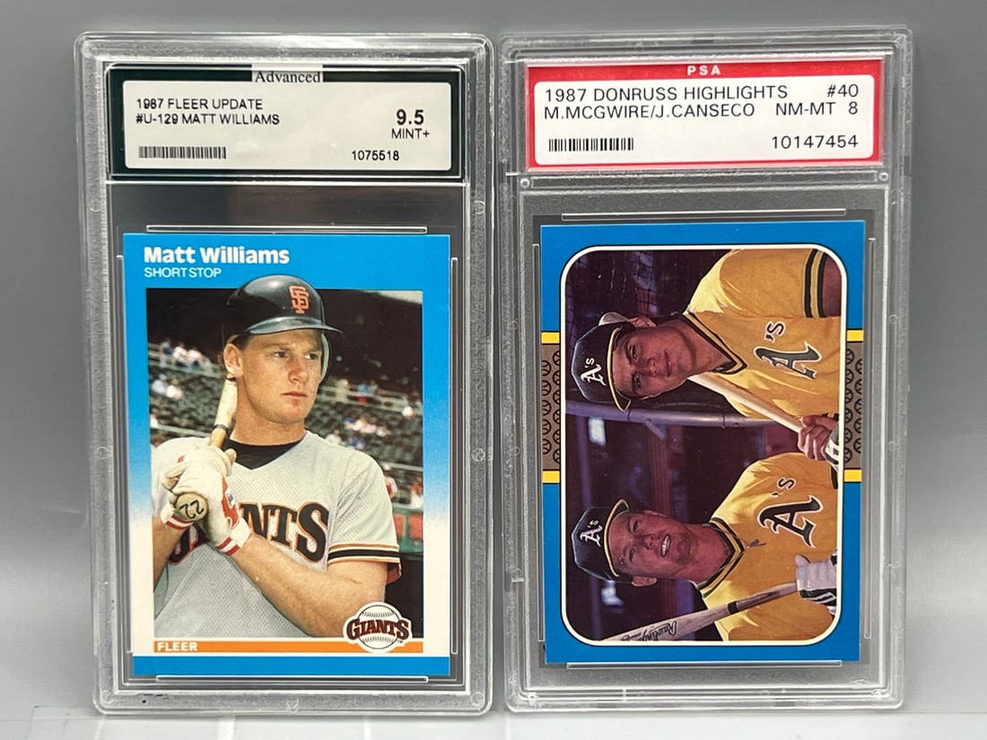 1987 Fleer Update Matt Williams RC #U-129 Slabbed By Advanced Grading & 1987 Donruss Highlights Mark (1 of 2)