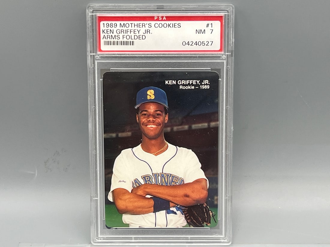 1989 Mother's Cookies Ken Griffey Jr. Arms Folded RC #1 PSA NM 7: 1989 Mother's Cookies Ken Griffey Jr. Arms Folded RC #1 PSA NM 7