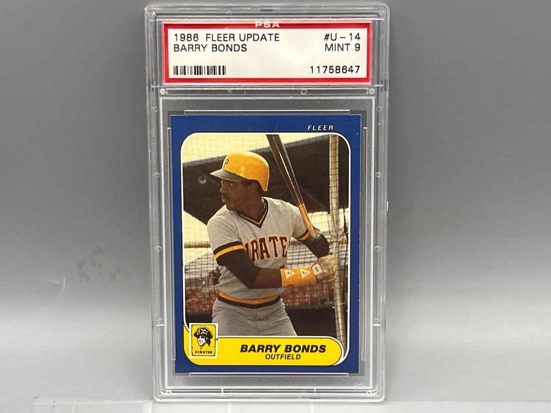 1986 Fleer Update Barry Bonds RC #U-14 PSA Mint 9 (1 of 2)