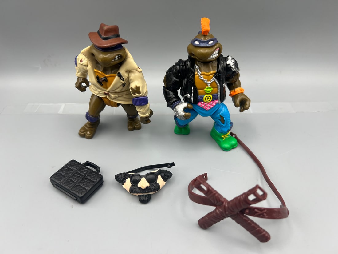 1990-91 TMNT Mirage Studios Don The Undercover Turtle Figure & Punker Don Figure - Includes Some (1 of 5)