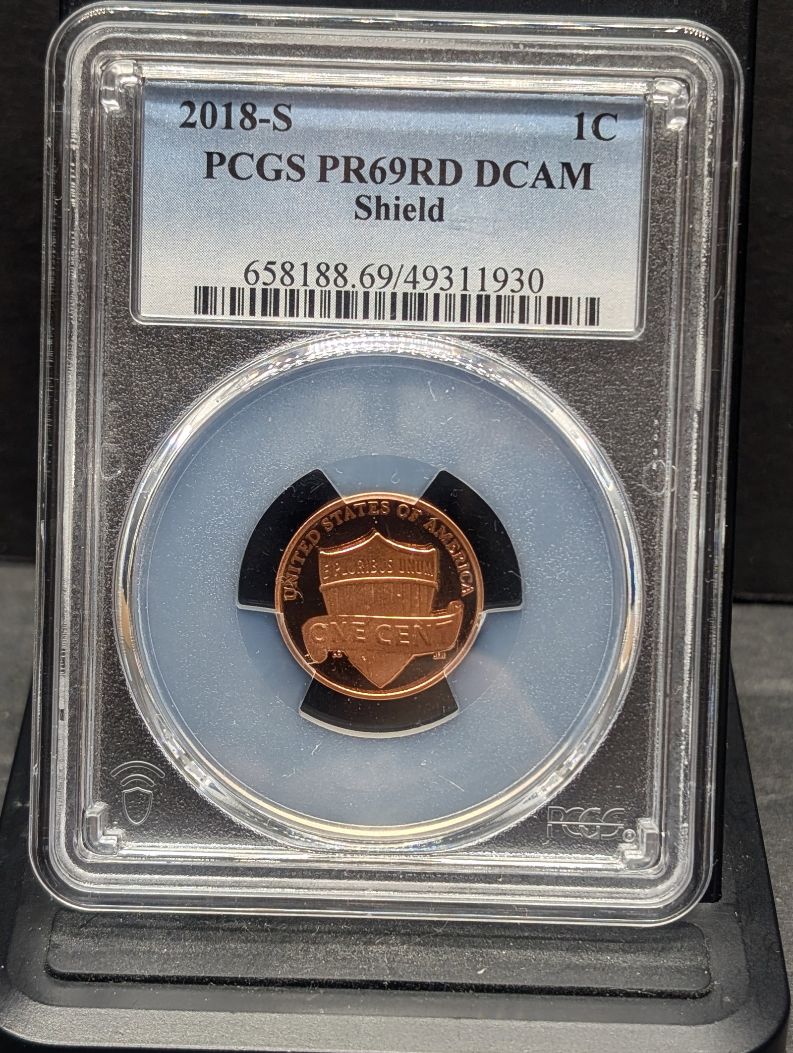 2018-S PROOF Lincoln Shield Cent - PCGS PR69 RD DCAM: 2018-S PROOF Lincoln Shield Cent - PCGS PR69 RD DCAM