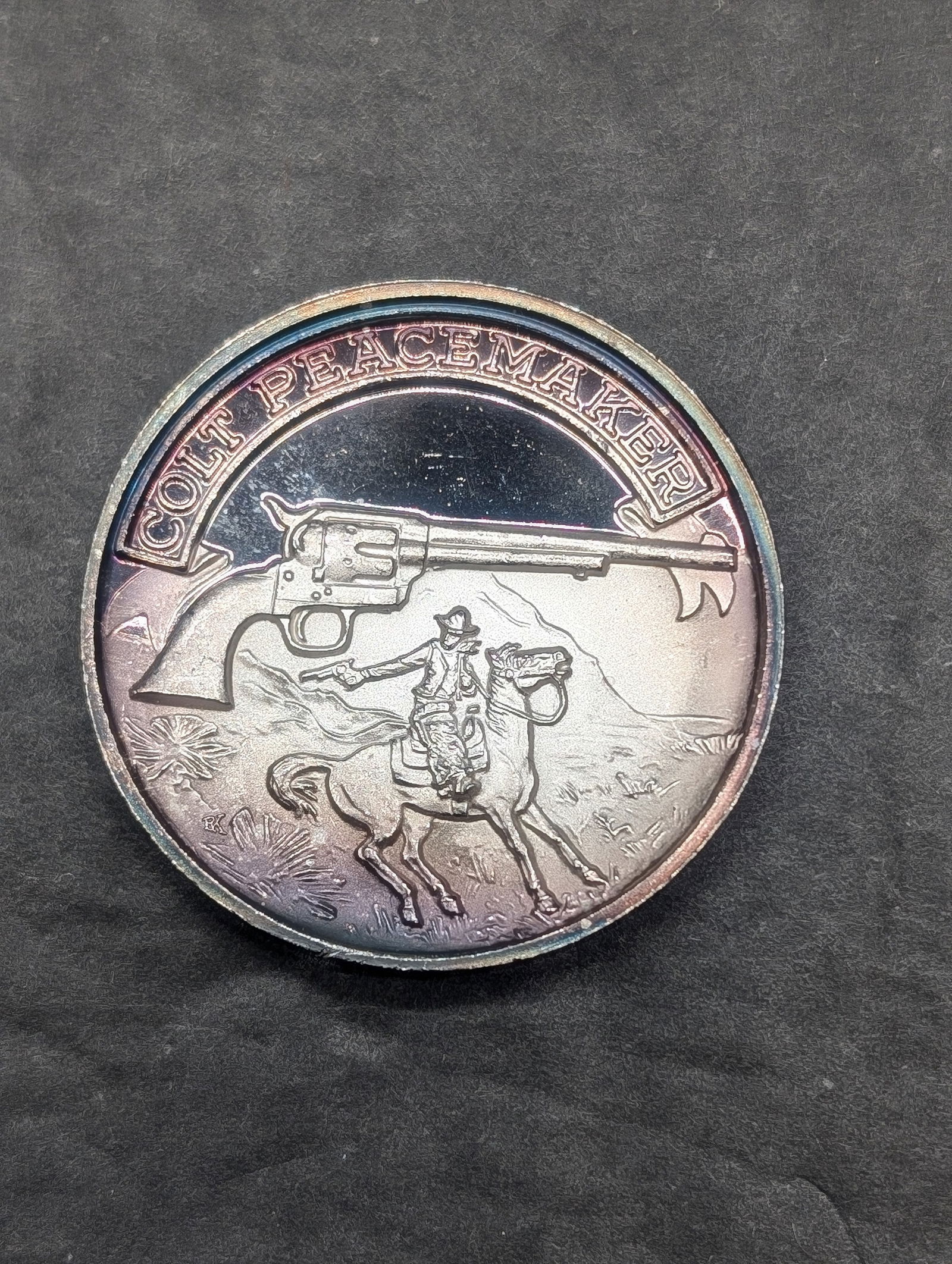 13.5 DWT .999 FINE SILVER Colt Peacemaker Designed Coin (1 of 2)