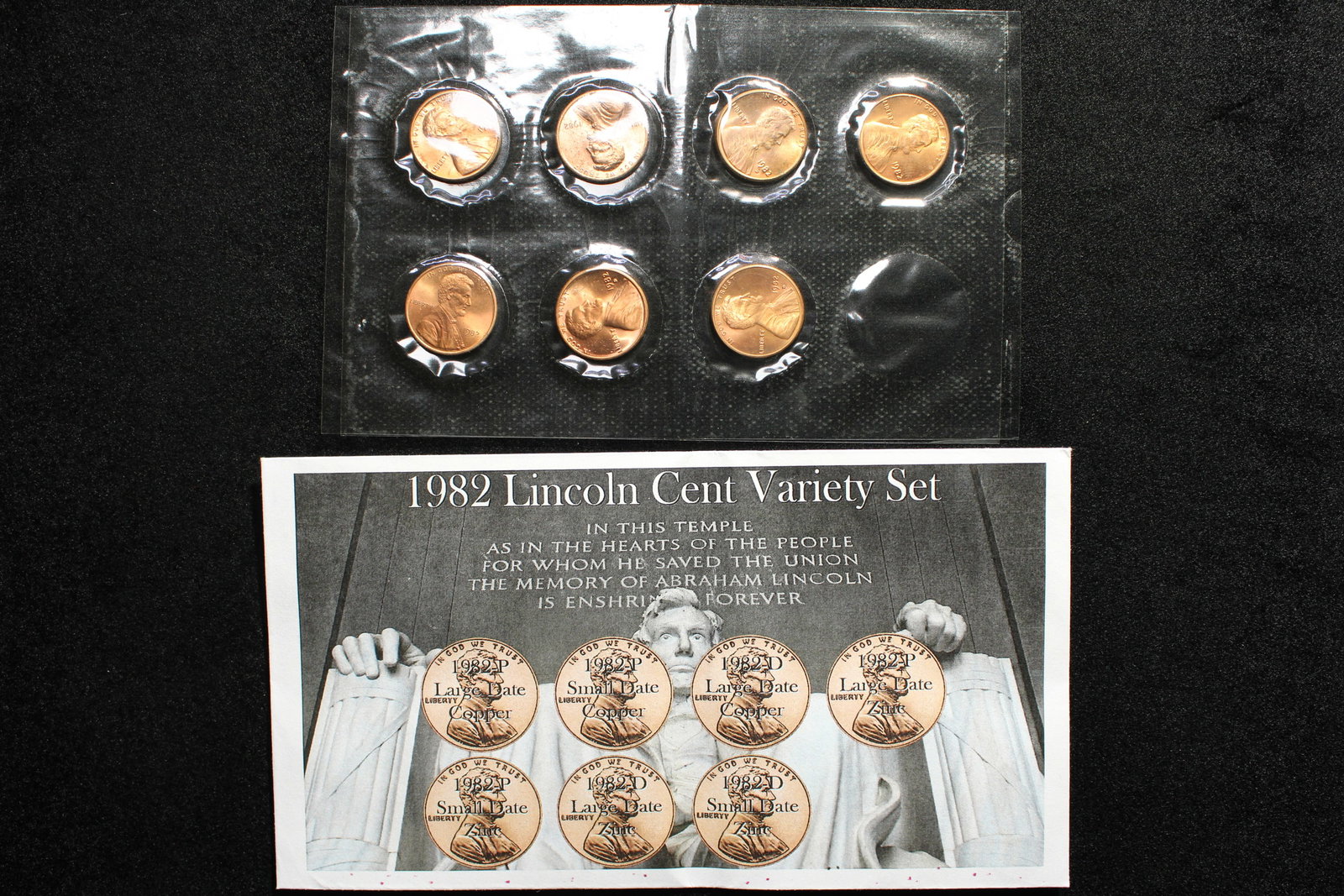 1982 Lincoln Cent Variety Set in Nice Red Condition: 1982 Lincoln Cent Variety Set in Nice Red Condition