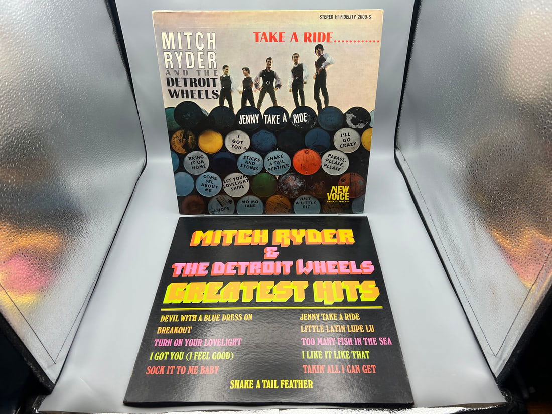 Mitch Ryder & The Detroit Wheels (2 LP Lot): Take A Ride (1966), promo hole in cover and label; and (1 of 4)