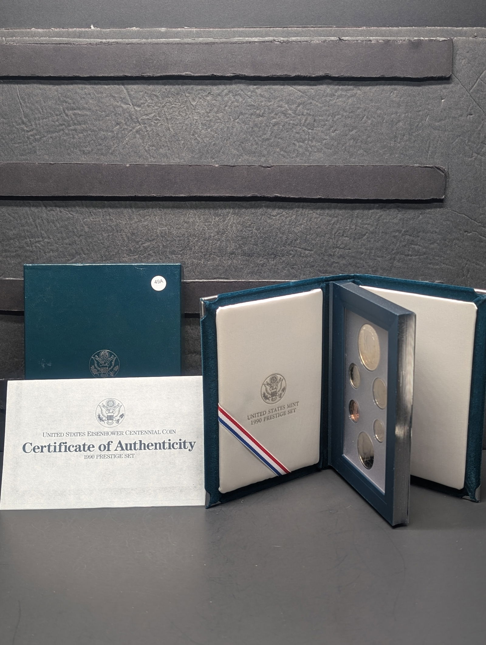 1990-S Prestige Proof Set. Has regular coinage plus the Eisenhower Silver $1. GEM in original box (1 of 3)