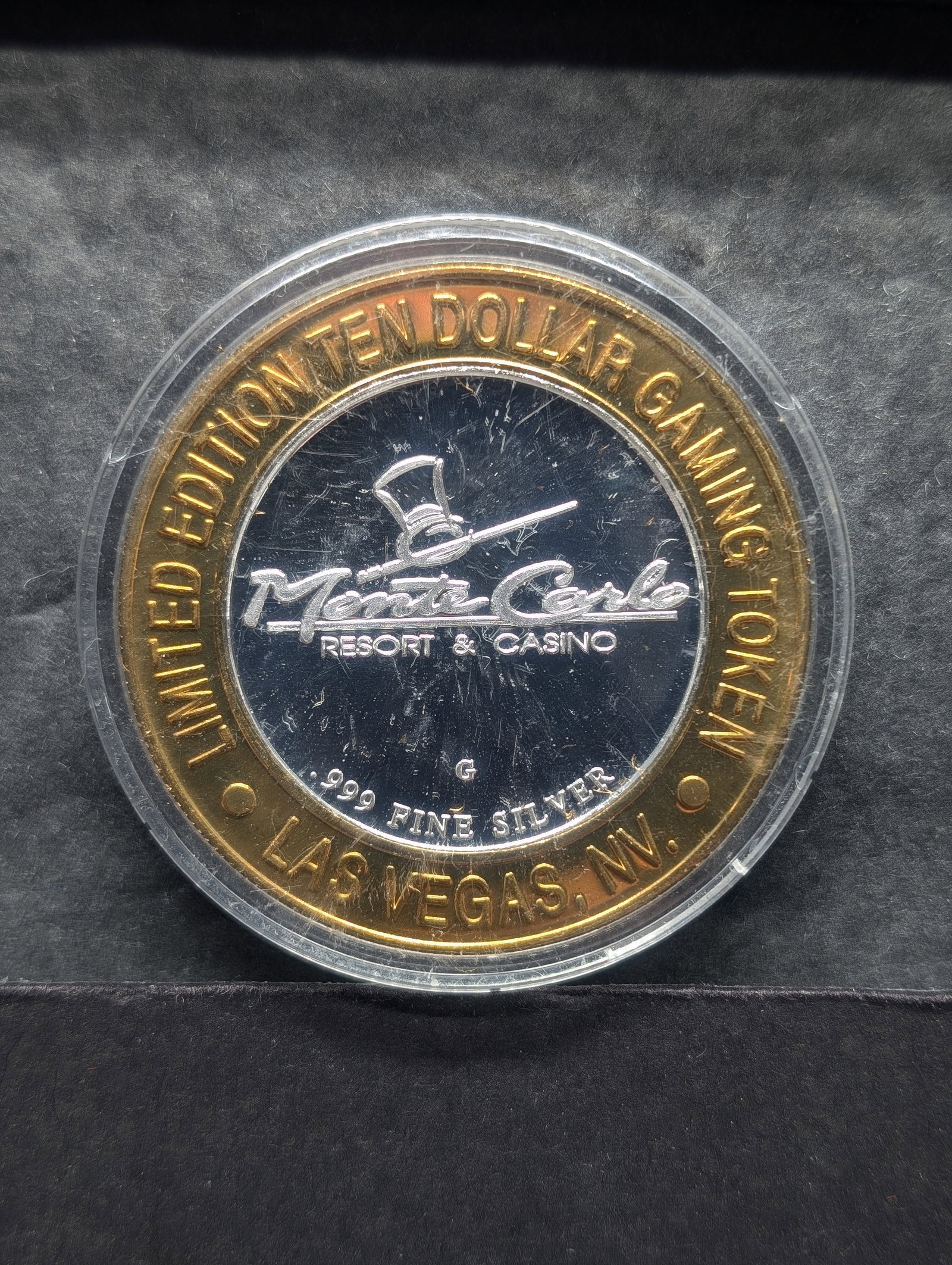 Limited Edition .999 FINE SILVER CENTER Monte Carlo Casino $10 Gaming Token: Limited Edition .999 FINE SILVER CENTER Monte Carlo Casino $10 Gaming Token