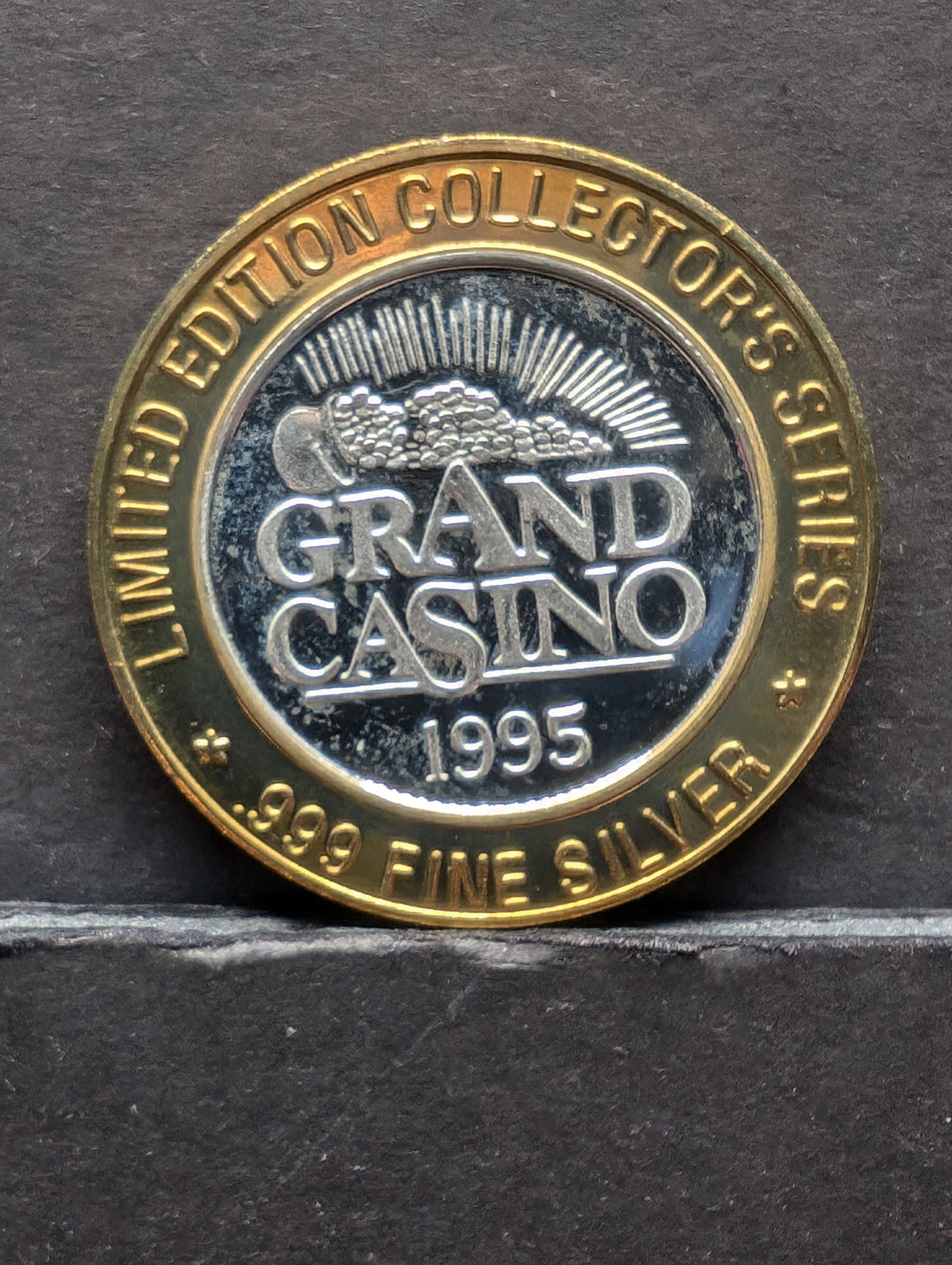Limited Edition .999 FINE SILVER CENTER Grand Casino $10 Gaming Token: Limited Edition .999 FINE SILVER CENTER Grand Casino $10 Gaming Token
