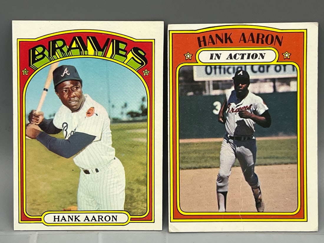 1972 Topps Hank Aaron #299 & In Action #300 (1 of 2)