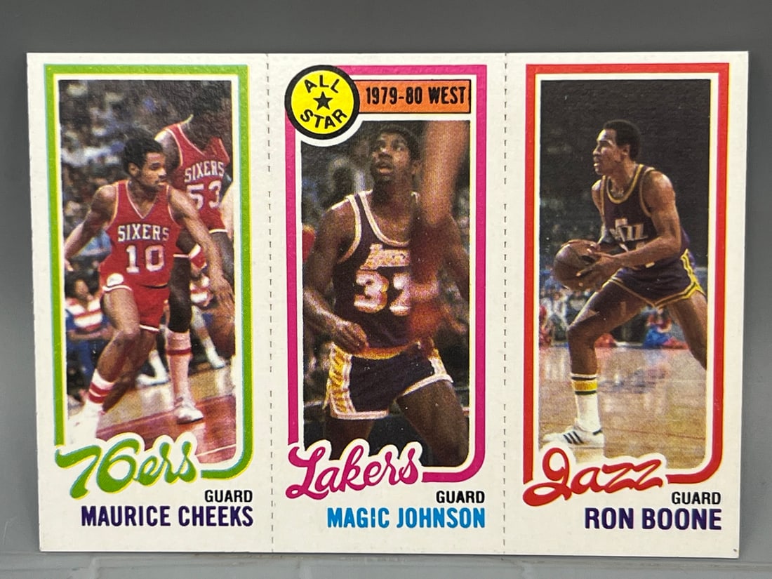 1980 Topps Basketball Cheeks/Magic Johnson All Star/Ron Boone - RC Year - HOF (1 of 2)