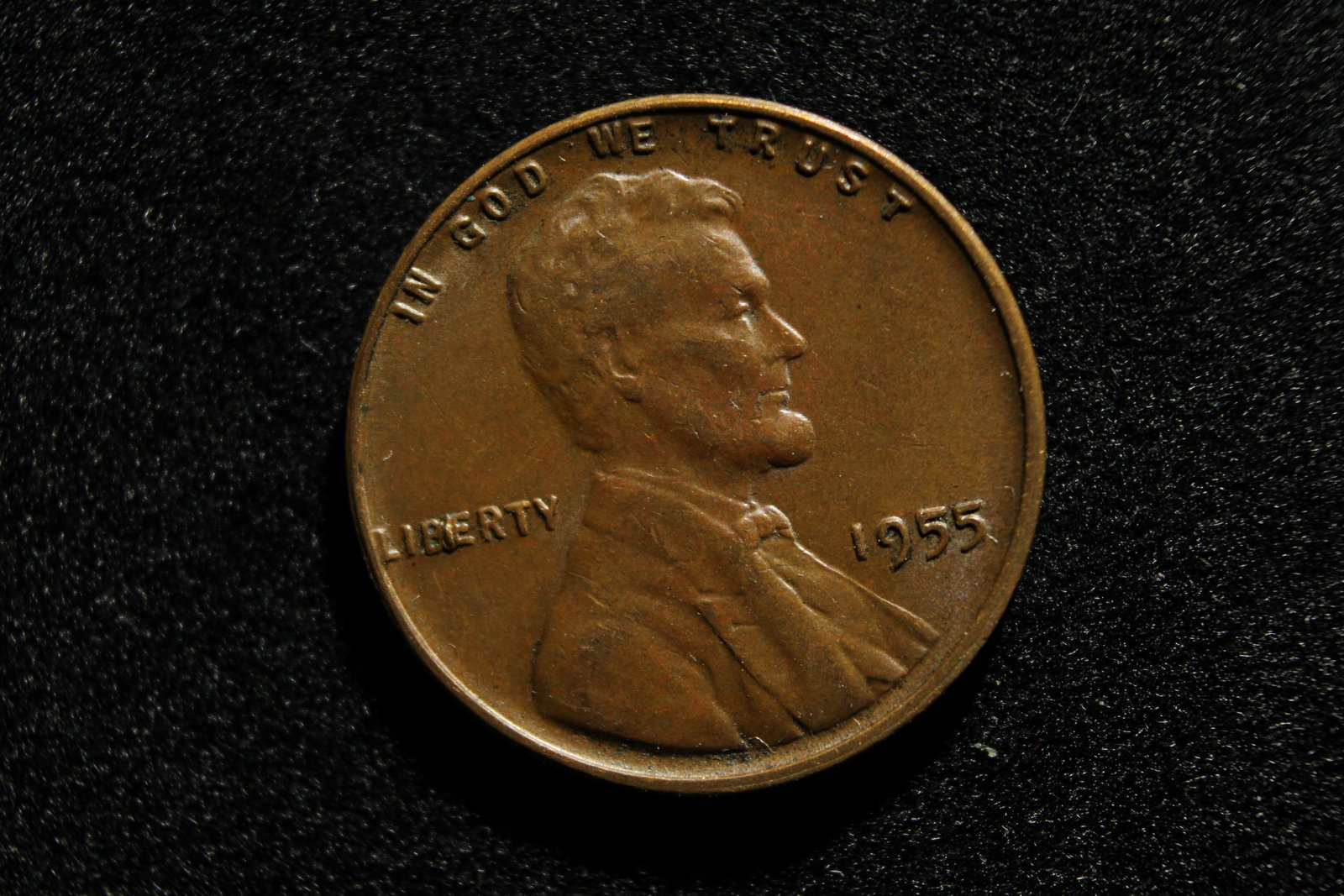 ERROR- 1955-Lincoln Cent- BIE-die chip in Liberty and Die chip on right Wheat on Rev (1 of 1)