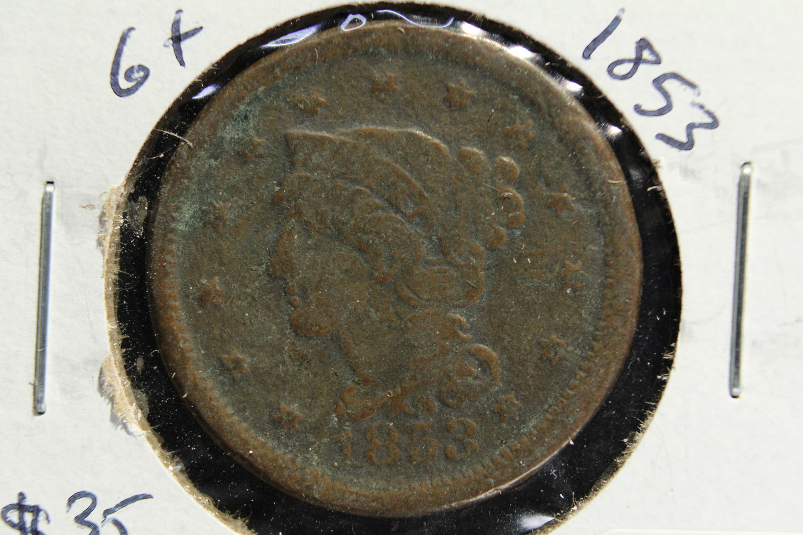1853 Braided Hair Large Cent - 179 Years Old! (1 of 2)